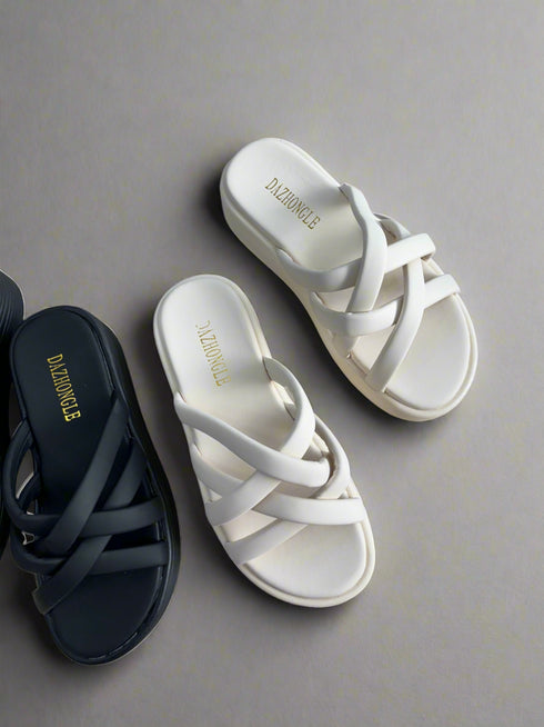 Summer Casual Criss Cross Slid On Sandals